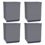 vidaXL Jardinières 4 Pièces gris foncé 30x30x37 cm polypropylène