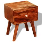 vidaXL Table de chevet 2 Pièces avec 1 tiroir 55 cm Bois massif de Sesham