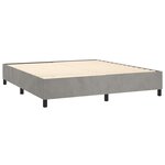 vidaXL Lit à sommier tapissier et matelas Gris clair 180x200cm Velours