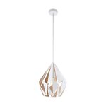 Eglo lampe suspendue carlton 1 blanc et doré 49932