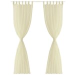 vidaXL Rideau fin Crème 140x175 cm 2 Pièces