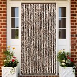 vidaXL Moustiquaire Marron et blanc 90x220 cm Chenille