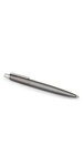 PARKER Jotter Premium - Stylo bille, Pinstripe Gris Oxford, attributs chromés, recharge bleu pointe moyenne