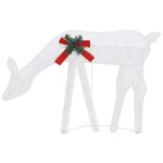 vidaXL Famille de rennes de Noël 270x7x90 cm Blanc Blanc froid Maille
