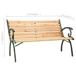 vidaXL Banc de jardin 123 cm Fonte et bois de sapin massif