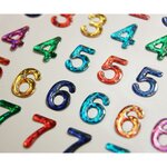 54 Autocollants réutilisables - Relief 3D - Chiffres multicolore - Holographique