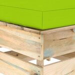 vidaXL Pouf sectionnel avec coussin Bois imprégné de vert