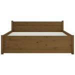 vidaXL Cadre de lit Marron miel Bois massif 120x190 cm Petit Double