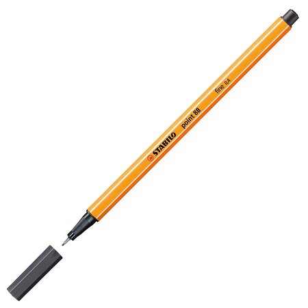 Stylo-feutre point 88 pointe fine 0 4 mm gris très foncé stabilo