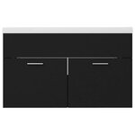 vidaXL Armoire d'évier avec lavabo intégré Noir Aggloméré