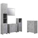 vidaXL Ensemble de meubles de salle de bain 4 Pièces Gris béton