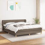 vidaXL Lit à sommier tapissier avec matelas Taupe 180x200 cm Tissu