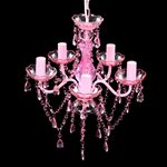 vidaXL Lustre avec 5 ampoules Crystal rose
