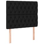 vidaXL Sommier tapissier avec matelas et LED Noir 90x190 cm Tissu