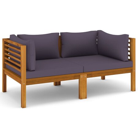 vidaXL Canapé de jardin à 2 places avec coussin Bois d'acacia massif
