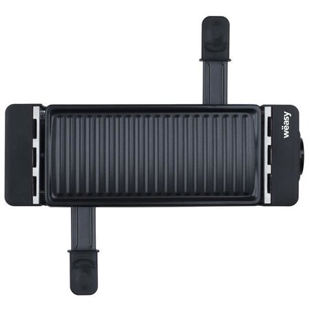 WEASY TIK12 Raclette noire connectable 2 personnes - Grill - 400W - Revêtement anti-adhésif - Plaque amovible