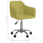 vidaXL Chaises pivotantes à manger lot de 2 vert tissu