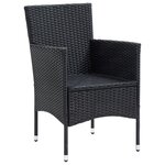 vidaXL Ensemble à dîner de jardin 5 Pièces Noir Résine tressée et verre
