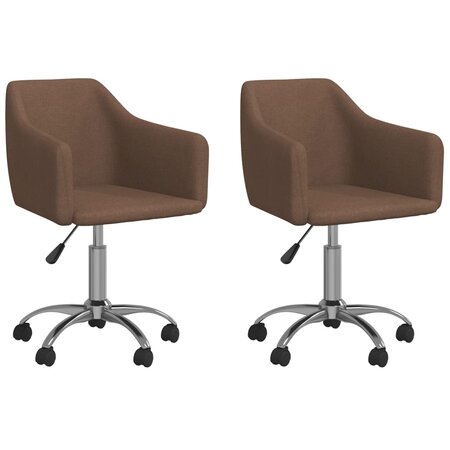 vidaXL Chaises pivotantes à manger lot de 2 marron tissu