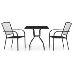 vidaXL Ensemble de salle à manger de jardin 3 Pièces anthracite acier