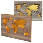2 mappemondes en bois à décorer 42 x 30 x 1 cm