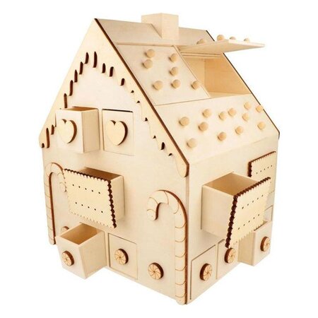 Calendrier De L'Avent Maison- 26 5X31X23 5 Cm - Bois