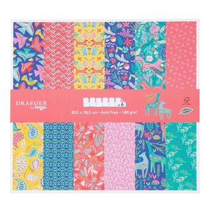 Set De Papiers Imprimés Folk X6 - Draeger paris