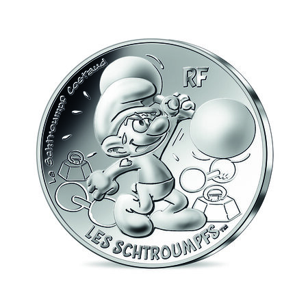 Monnaie de 10 euro argent schtroumpf costaud