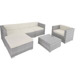 Tectake Salon bas de jardin MILAN 5 places - gris clair