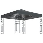 vidaXL Tonnelle avec guirlande lumineuse à LED 3x3 m Anthracite