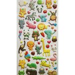 Autocollants réutilisables - Relief 3D - Animaux - Paillettes