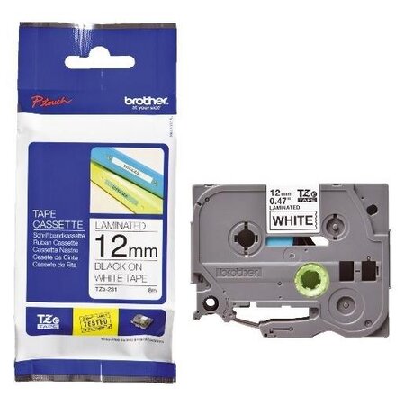 K7 Ruban TZe-FX231 Flexi-Tape 12 mm x 8 m Noir sur Blanc BROTHER