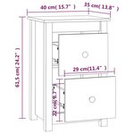 vidaXL Tables de chevet 2 Pièces Blanc 40x35x61 5 cm Bois de pin massif