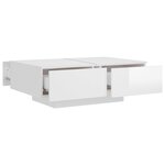 vidaXL Table basse Blanc brillant 90x60x31 cm Aggloméré