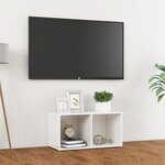 vidaXL Meuble TV Blanc brillant 72x35x36 5 cm Aggloméré