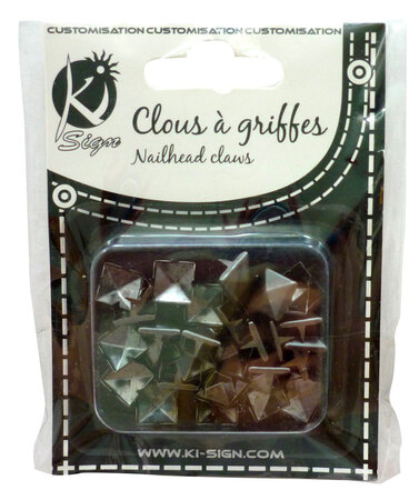 Clous rivet à griffes Carré 10mm Black Nickel 30 pièces