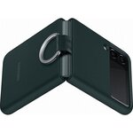 Protection pour smartphone samsung coque silicone avec anneau z flip3 vert