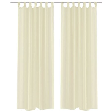 vidaXL Rideau fin Crème 140x245 cm 2 Pièces