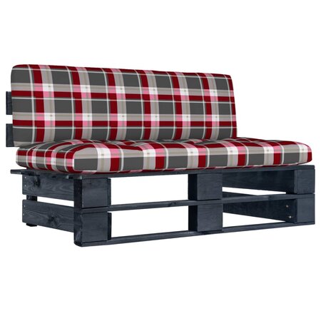 vidaXL Canapé central palette de jardin noir bois de pin imprégné
