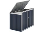 Cache poubelle en métal "New York" - 100 x 172 x 131 cm - Gris