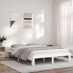 vidaXL Cadre de lit blanc 140x190 cm bois de pin massif