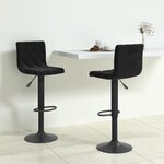 vidaXL Tabourets de bar 2 Pièces Noir Velours