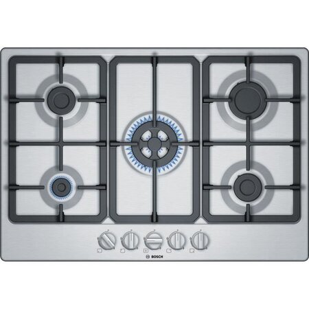 Bosch - pgq7b5b90 - table de cuisson à gaz  - 5 zone - 10800w - 75 cm - acier inox