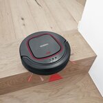 SEVERIN RB7025 Aspirateur robot, Batterie Lithium 12,8V, 90 min. d'autonomie, 100 m2 env., Silencieux : 65 dB, Slim : 7 cm de haut