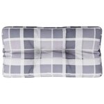 vidaXL Coussin de canapé palette Motif à carreaux gris 70x40x10 cm