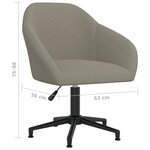 vidaXL Chaises pivotantes à manger lot de 4 gris clair velours
