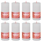 Bolsius Bougies pilier rustiques Shine 8 Pièces 100x50 mm Blanc nuageux