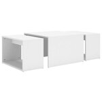 vidaXL Tables basses gigognes 3 Pièces Blanc 60x60x38 cm Aggloméré