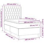 vidaXL Lit à sommier tapissier avec matelas Gris clair 100x200cm Tissu