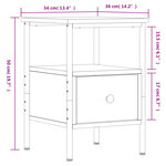 vidaXL Table de chevet sonoma gris 34x36x50 cm bois d'ingénierie